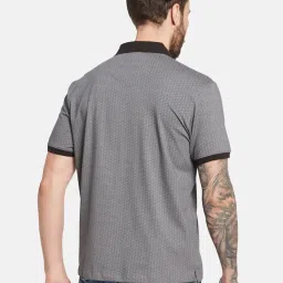 Octave Grey Cotton Regular Fit Printed Polo T-Shirt image 2