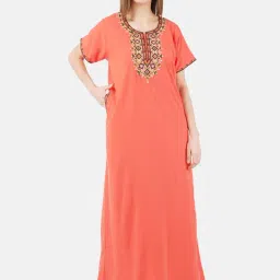 KOI SLEEPWEAR Peach Embroidered Nighty-image-80