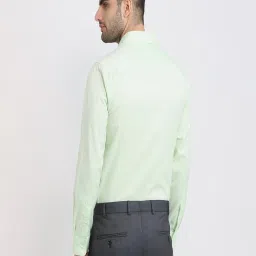 Park Avenue Green Slim Fit Self Design Formal Shirt image 2