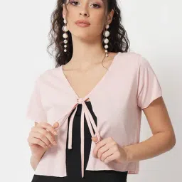 Trend Arrest Pink Crop Shrug-image-15