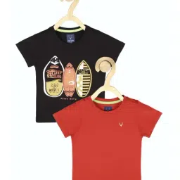 Allen Solly Junior Red & Black Cotton Graphic T-Shirt-image-83