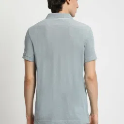 The Bear House Blue Cotton Regular Fit Polo T-Shirt image 2