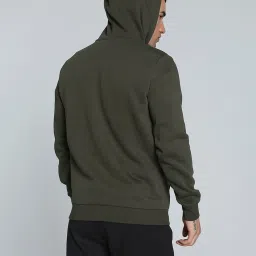 Puma Green Regular Fit Printed Hooded Sweatshirt image 2