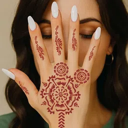 VOORKOMS Set Of 3 Floral Mehndi Stencil Sticker image 4