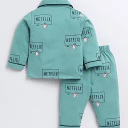 Clt.s Unisex Green Cotton Typography Co-ord Set image 2