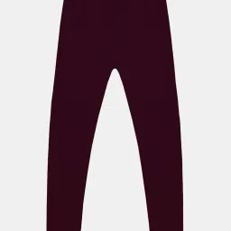 Kiddopanti Girls Maroon & Green Solid Leggings image 2