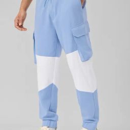 The Souled Store Blue Loose Fit Colour Block Joggers-image-38