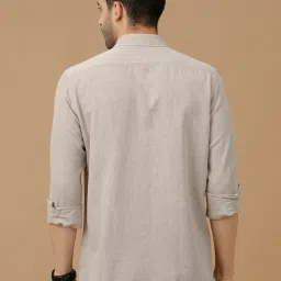 CAVALLO By Linen Club Beige Linen Contemporary Fit shirts image 2