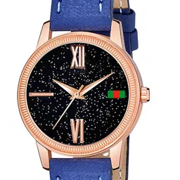 CSAMON Set Of 2 Women Printed Dial Analogue Watches C25RG Roman BLK BLU L image 3