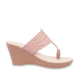 Shoetopia Kids Peach Toe Ring Wedges image 2