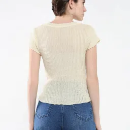 showoffff SHOWOFF Cream Regular Fit Top image 2