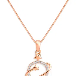 Zavya Universe of Light Cubic Zirconia Rose Gold Plated Women's Necklace image 2