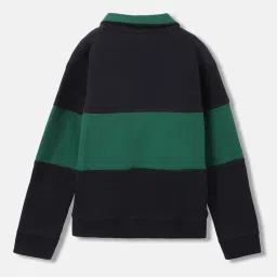 Gant Boys Blue Cotton Color-blocked Sweatshirt image 2