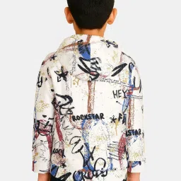 Cavio Kids Black Printed Full Sleeves Sweatshirt image 2