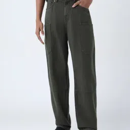 Nuon by Westside Dark Olive Relaxed-Fit Mid-Rise Jeans-image-72