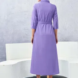 SELVIA Purple A-Line Dress image 2
