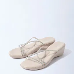 LUNA BLU by Westside Ivory Diamante Comfort Wedge-Heel Sandals image 2