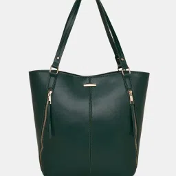 Forever Glam by Pantaloons PU Forest Green Women Tote Handbag image 2
