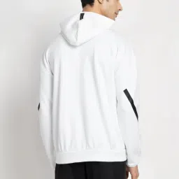 Adidas White Regular Fit Logo Printed Sports Hoodie image 2