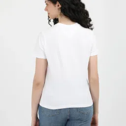 TOMMY HILFIGER White Cotton Graphic Print T-Shirt image 2