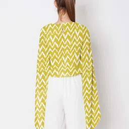 Zink London Green Cotton Printed Top image 2