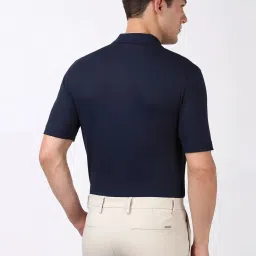 Peter England Navy Regular Fit Polo T-Shirt image 2