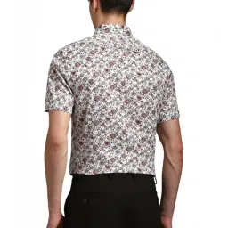 Louis Philippe White Slim Fit Floral Print Shirt image 2