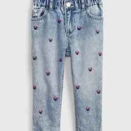 GAP Girls Blue Straight Fit Embroidery Jeans-picture-32