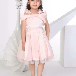 Peppermint Kids Peach Polyester Regular Fit 1 Dress-image-28