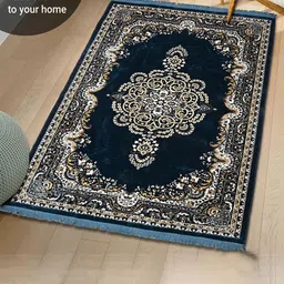 Aura Navy Blue Ethnic Motifs Other Carpet image 2