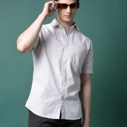 Crimsoune Club Beige Slim Fit Jacquard Print Shirt-picture-27