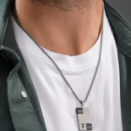 Police Silver Ceramica II Cube Tag Chain Necklace-picture-22