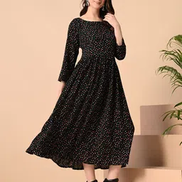 ao services Polka Dot Print Maternity Fit & Flare Midi Dress image 2