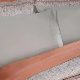 MASPAR Rust & White Printed 400 TC Pure Cotton King Bed Duvet Cover With 2 Pillow Covers image 5