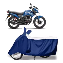 Auto Pearl Two Wheeler Cover for Honda CB Shine SP - White, Blue-picture-41