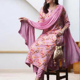 Aaghnya Women Viscose Rayon Printed Kurta Sets-picture-24