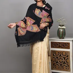 Exotic India Butterfly Aari Embroidered Shawl image 3