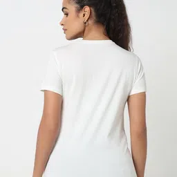 R&B Women Typography Printed Relaxed Fit Cotton T-shirt image 2