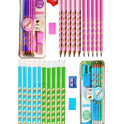 FunBlast Pencils Erasers and Sharpener Stationary Kit Pack of 2 - Multicolor-picture-14