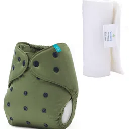 Bumberry Adjustable Reusable Cloth Diaper Cover With Insert Solid Color - Green-picture-32