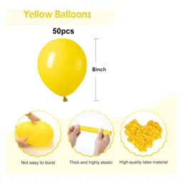 Funcart Yellow Metallic Latex Balloons - Pack of 50 image 3
