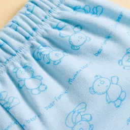 Tango Fleece Knit Full Length Lounge Pant with Animal Print - Light Blue image 3