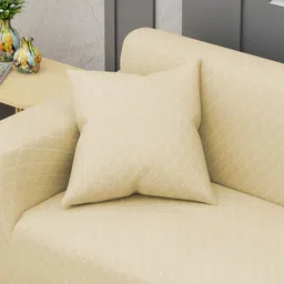 Myntra Elegant Homes Yellow Checked Polyester 1 Piece Sofa Cover With Arms image 5