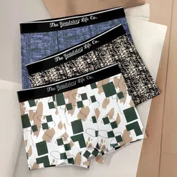 The Roadster Lifestyle Co Pack Of 3 Printed Breathable Trunks-picture-12