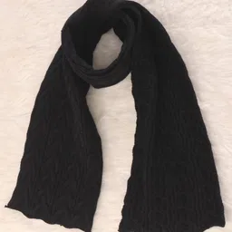 Pine Kids Knitted Solid Woollen Cap & Muffler Black - Diameter 18 cm image 4