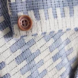 Rikidoos Full Sleeves Abstract Printed Blazer - Off White & Blue image 4