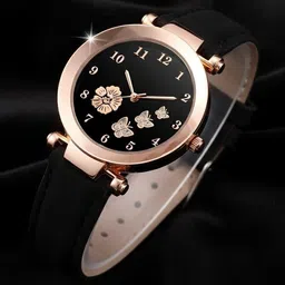 Moover Women Dial & Leather Bracelet Style Straps Analogue Automatic Watch BFlther-BLK-J1 image 3
