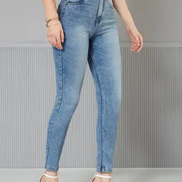 Miss Chase Women Slim Fit High-Rise Light Fade Stretchable Jeans image 5