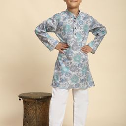 Pro-Ethic STYLE DEVELOPER Boys Paisley Printed Regular Pure Cotton Kurta with Pyjamas-picture-45