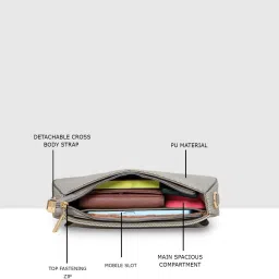 ESBEDA Grey For Sandstone Chic Stylish Sling Bag For Women image 5